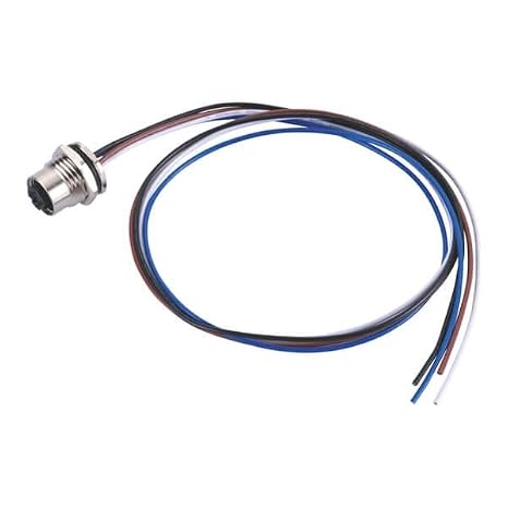 M12 Female 5Pin Panel Connector, B-Code 1M 22AWG Shielded Wire, Industrial Signal Transmission, for High-Precision Equipment Technicians