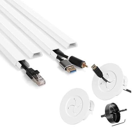 Cord Hider for Wall Mount TV, in Wall Cable Management Kit for Large Capacity & 66in YCLYC Wire Covers for Cords Kit Whtie