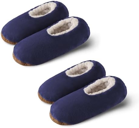 ELFJOY Mens Slipper Socks with Grippers Fuzzy House Slippers for Men Indoor Winter Warm Fleece Lined Sock Slippers