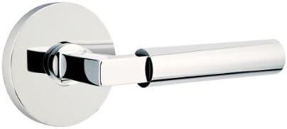 EMTEK Disk Rosette Passage Set with Matching Finish Hercules Lever - Choice of Left/Right Handing and 7 Finishes - 5109HECLHUS26 - Left Handed (LH) - Polished Chrome (US26)