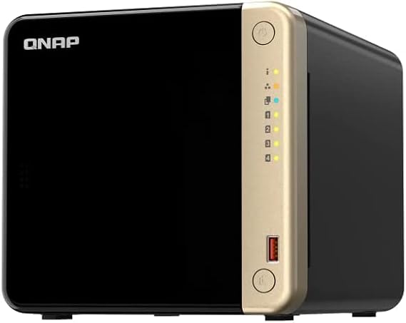 QNAP QNAP exclusiveQNAP NAS 4-bay TS-464-8G /AZ with 4-core CPU, 8GB memory, 2 2.5GbE ports, and 1 PCIe slot for expanding NAS functions, for small and medium-sized businesses, 6