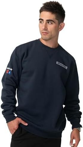 Mens Classic Crewneck Sweatshirt, Navy Blue, Made in USA