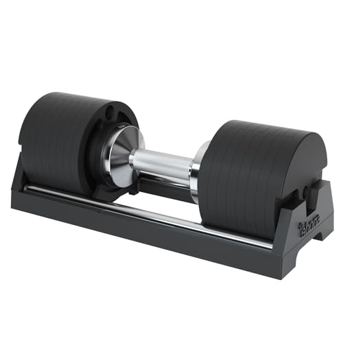 SNODE AD80 Drop Proof 80 lbs Adjustable Dumbbell Set -Adjustable Weights with Cast Iron Plates and Cradle, Knurled Handle, Fast Adjust, Compact Home Gym Equipment for Bench & Press