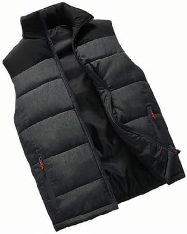 Mens Puffer Vest Sleeveless Jacket Outdoor Winter Zip Up Warm Lightweight Quilted Outerwear Vest with Hood 2025