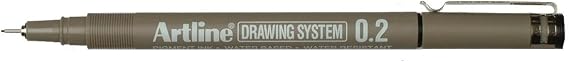 Artline Drawing System 0.2 Çizim Kalemi, 0.2 mm, Siyah