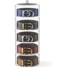Belt Organizer, 5-Tier Acrylic Belt Storage & Holder for Closet - Clear Jewelry Organizer Case, Space Saving Display for Belts, Ties