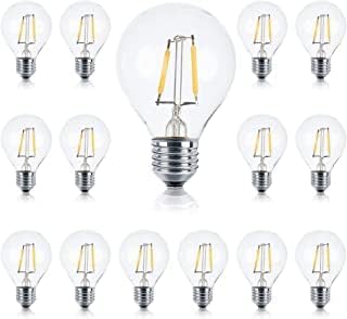 Brightech Ambience Pro LED String Lights - 26 Ft Commercial Grade Patio Lights Outdoor Waterproof with One Extra Pack of 15 Replacement 1W Bulbs - Globe Porch String Lights for Outside, Backyard
