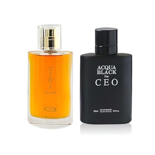 Choco Musk&Acqua For CEO BlackMens Cologne Set Rich Chocolate & Musk Eau De Toilette Luxury Cologne Combo Long Lasting Natural Mens Fragrance for Daily & Special Occasions