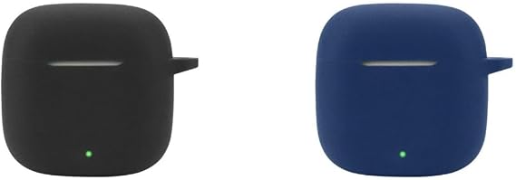 2 Pack DAYJOY Soft Silicone Protective Case Cover Compatible with Huawei Freebuds SE 2 Earbuds, Protective Skin Sleeve with Key Chain (Black+Blue)
