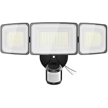 Onforu 13000LM 130W Outdoor Motion Sensor Outdoor Light, 3-Head LED Flood Light with Dusk to Dawn, IP65 Waterproof Security Light for Garage, Driveway, Porch, Backyard
