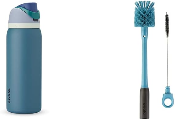 Owala FreeSip 40-oz Insulated Water Bottle Bundle with Cleaning Brush Accessories (Blue/Teal)