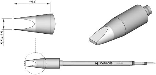 JBC C470009 - Cartridge Chisel 5.5mm x 1.5mm
