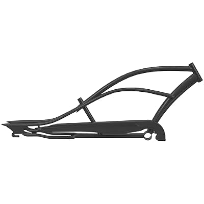 MICARGI Mustang Stretch Cruiser Bike Frame,26-in Steel Frame with Bike Chain Suitable for Lowrider Bike, Chopper Bike, and Electric Bike Conversion Matte Black