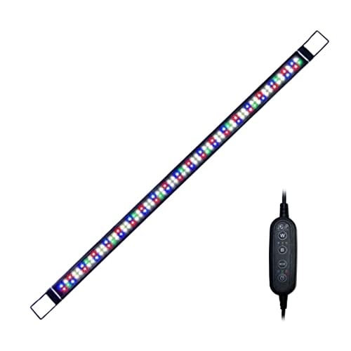 JC&P Full Spectrum Aquarium LED Light with Extendable Brackets 46-54 116-137 cm with Red, Green, Blue and White LEDs Aquatic Fish Tank Light