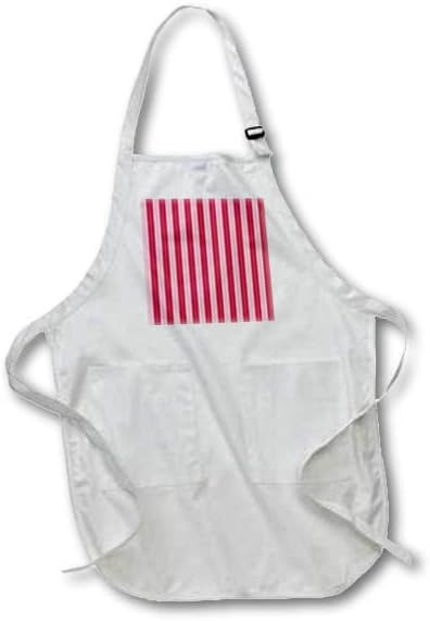 3dRose Medium Length Apron with Pouch Pockets 22w x 24l - Viva Magenta Vertical Stripe Pattern Digital Art - Vertical Stripe Pattern