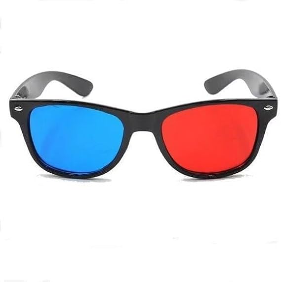 3D Glasses for Movies, Games and TV, Red and Blue Universal Style, Light Design