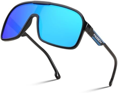 FEISEDY Fashion Polarized Sunglasses Oversized One Piece Reflective Lens Sports Sun Glasses B0122