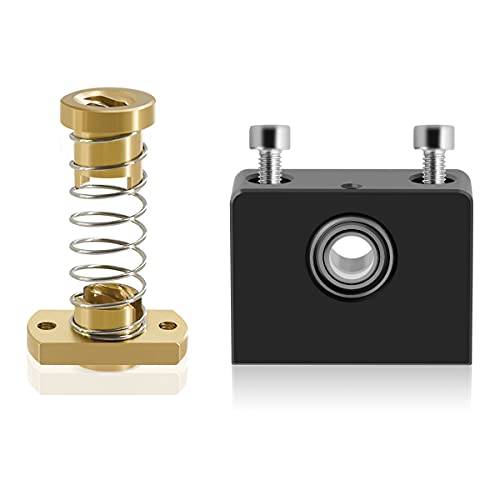 LANMU Z Axis T8 Anti Backlash Nut Compatible with Ender 33 Pro3 V2CR-10, with Lead Screw Top Mount, Upgrade 3D Printer Threaded Rod Nut and Bearing Holder