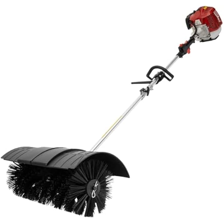 Outdoor Hand Held Gas Power Broom, 52cc Gasoline Power Broom Walk Behind Sweeper Cleaning Driveway Tools High Performance Cleaner 2.3HP 1.8M US Stock