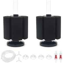 ALEGI 2 Pcs Large Sponge Filter Kit with Airline Tubing, Air Pump Valves, Suction Cups for 125 Gallon Tank
