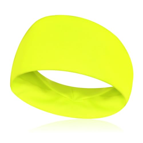 yfstyle 80s 90s Neon Green Headband 80s 90s Hair Accessories for Glow Party Retro Print Travel Party Yellow Sweatbands Yoga Running Fitness Hair Bands Neon Yellow