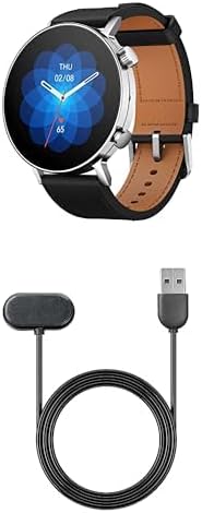 Bundle of Amazfit GTR 3 Pro Limited Edition Smart Watch (Mystic Silver) + Official Charging Cable