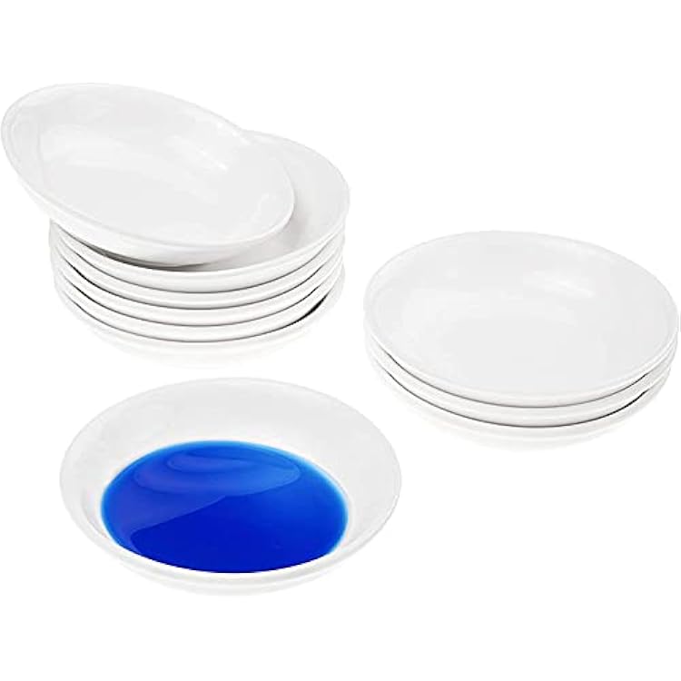 10PCS Round Porcelain Watercolor Paint Palette,Round Ceramic Artist Paint Palette Container Dish for Painting