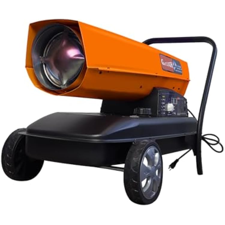 125,000 BTU CSA Certified Heavy-duty Movable Torpedo Forced Air Kerosene Diesel Heater with Thermostat Control and Overheat Protection for Farm,Garage, Construction Site,Barns and Warehouse