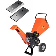 R0 Wood Chipper Shredder Mulcher + Blades Replacement(Qty 2pcs) [Exclusive Bundle Deal]