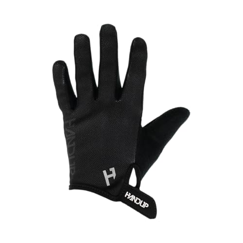 Handup Youth Full Finger Lightweight Anti-Slip Mountain Bike MTB Bicycle Enduro Downhill XC Cycling Motocross Unisex Gloves 50 UFP Sun Protection Pure Black, Youth Medium