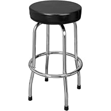Big RED ATRP6185B-2 Swivel Bar Stool: Padded Garage/Shop Seat with Chrome Plated Legs, Black
