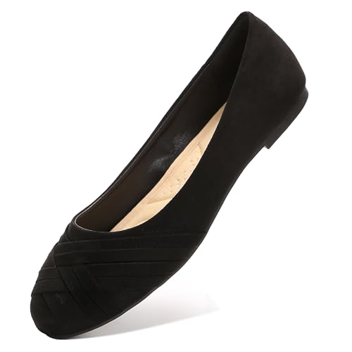 Women's Ballet Flats Shoes, Round Toe Comfort Light Weight Slip-On Dress Shoes