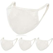 4 PCS Fashion Protective, Unisex Black Dust Cotton Mask with Filter Pocket, 100% Organic Cotton Fabric