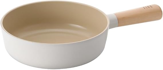 Neoflam FIKA 7inch 18cm Ivory IH Baby Wokpan, Impact Induction Heating