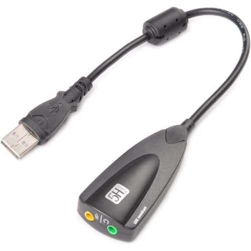 USB 2.0 External Audio Adapter, 7.1 Stereo Sound Card Dynamic 3D Surround Sound Card 5Hv2 Channel Converter to 3.5mm Headphone Microphone Jack for Computer Notebook