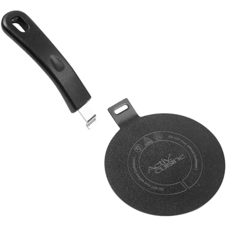 Stainless Steel Heat Diffuser for Electric Glass Gas Ceramic Cooktop, Induction Adapter Simmer Plate, Gas Stove Converter Disk with Removable Handle, Black 5.5-inch