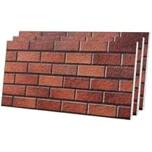IZODEKOR 3D Brick Effect Wall Panels - Faux Brick Paneling for Living Room, Kitchen, Bathroom and More | Oldbury - Pack of 3, Covers 16 sq ft