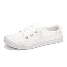 Womens Slip On Shoes, Comfort Canvas Sneakers with Low Top, Casual Fashion Shoes for Women Walking with Non Slip Rubber Outsole