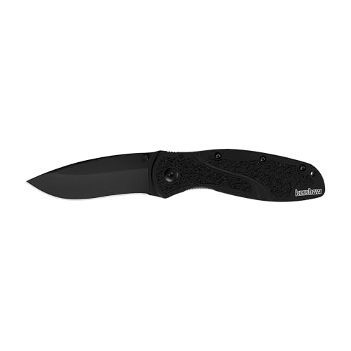 Kershaw Blur Pocket Knife, Black, 3.4 Inch Stainless Steel Recurve Blade, EDC with Assisted Opening, USA Made, Reversible Pocketclip, Everyday Carry Pocket Knife for Men and Women