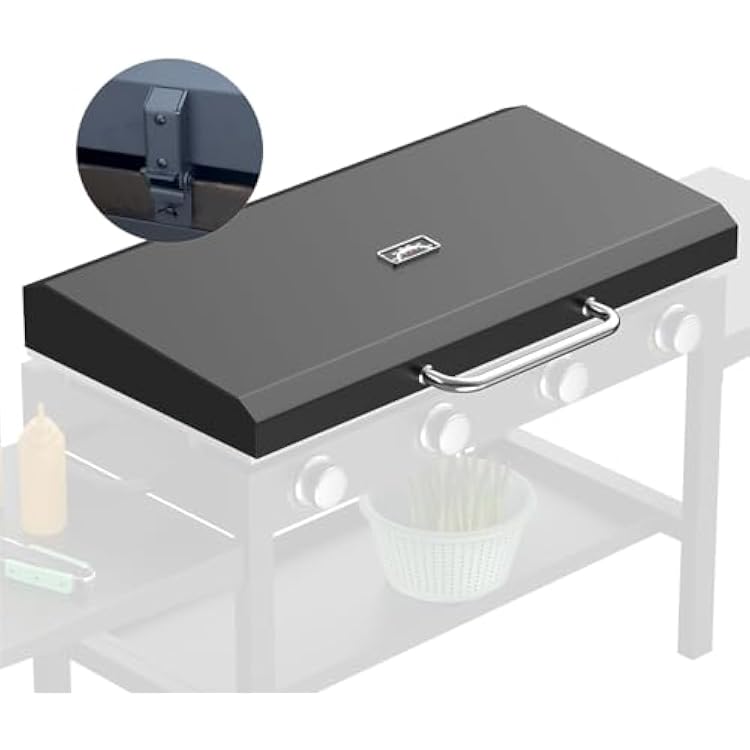 SafBbcue Hinged Lid for Blackstone 36 in Griddle Compatible with Blackstone 1554 1825 2149 1984 Hard Cover Hood with Handle Also Compatible with Nexgrill for Member Mark and Other 36 inch Griddle