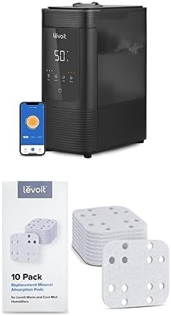 LEVOIT 6L Smart Warm and Cool Humidifier & 10-Pack Humidifier Replacement Filters