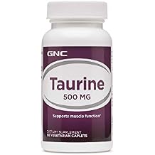 GNC Taurine 500mg, 50 Caplets, Supports Muscle Function