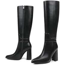Dance&Style Women's Tall Boots Pointed Toe Boots for Women Knee High Heeled Long Boots