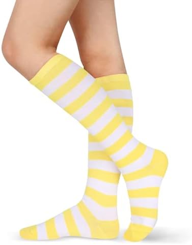 Benefeet Sox Womens Striped Knee High Socks Girls Funny Novelty Athletic Colorful Stripe Cute Stockings Tube Socks