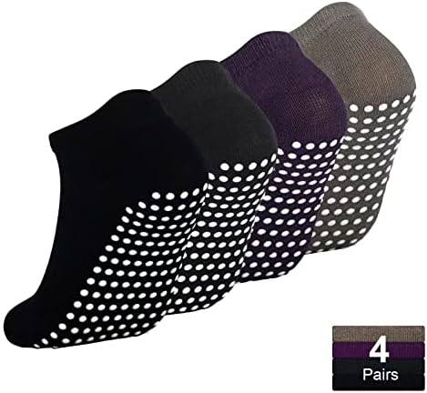 Non Slip Socks, Anti Skid Socks with Gripper Gel for Home, Hospital, Yoga, Pilates, Barre, Elderly, Pregnancy