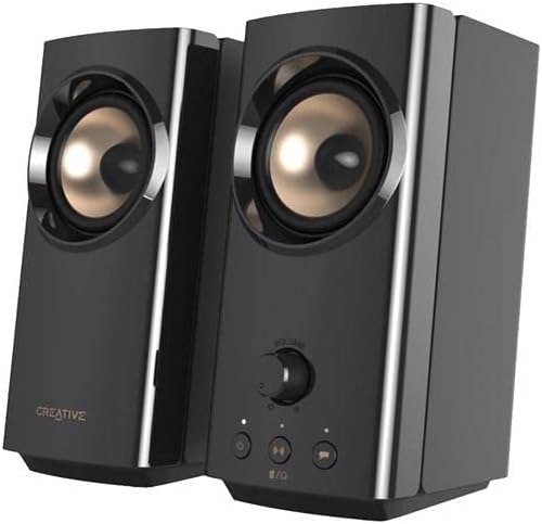 Creative T60 Compact 2.0 Desktop Speakers with Clear Dialog Audio | 2.0 speakers, Clear Dialog, Stereo Speakers, Compact Design, Desktop Audio, PC Speakers, Powerful Sound, Black