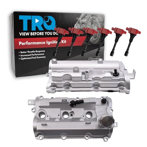 TRQ Ignition Coil Kit 8 Piece Valve Cover Compatible with 2013 INFINITI EX37 FX37 2008-2013 G37 2011-2013 M37 2014-2019 Q70 2015-2019 Q70L 2014-2017 QX50 QX70 2009-2020 Nissan 370Z