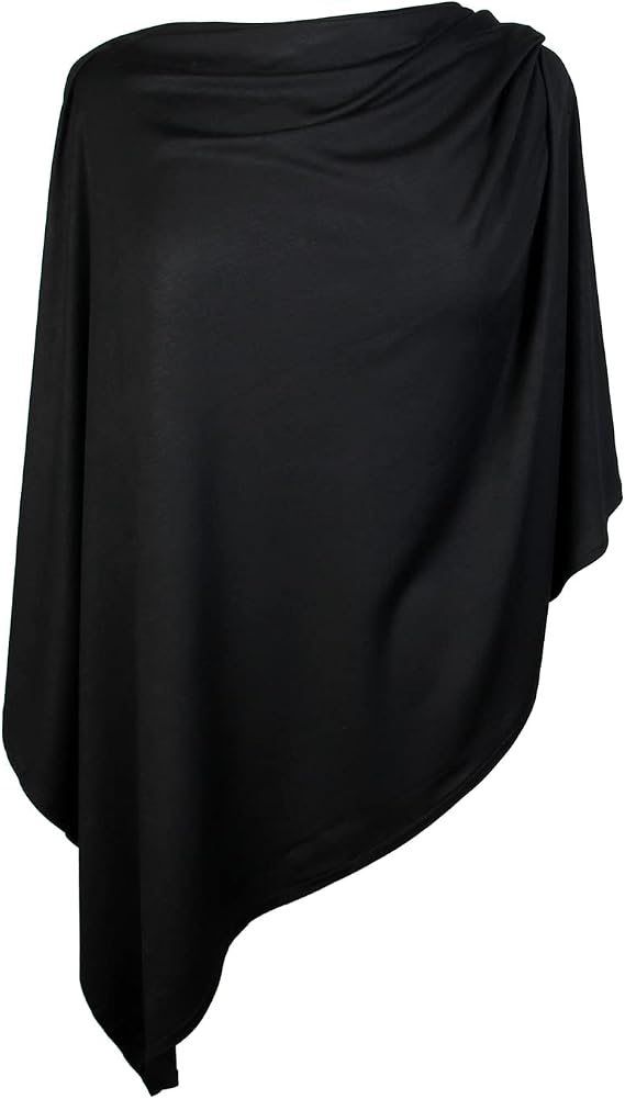 Scarfand's Cotton Blend Jersey Poncho Sweater Top