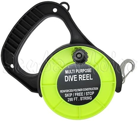 Scuba Choice Multi-Purpose Dive Reel 290ft 4" Diameter | Stop Switch & Heavy-Duty Clip | Reliable Wreck, Cave, Drift & Spearfishing Reels for Technical & Recreational Diving
