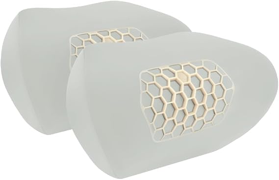 Jowua One Car Neck Pillow for Tesla Model 3 / Y/S/X, TPE + Slow-Rebound Memory Foam, The Adjustable Strap Hidden Zipper Design Easy Removable Pillowcase for All Season - Lunar White